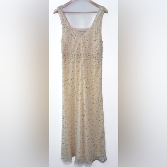 Tommy Hilfiger Dresses & Skirts - Tommy Hilfiger Vintage Butter Yellow Speckled Sleeveless Silk Slip Maxi Dress 12